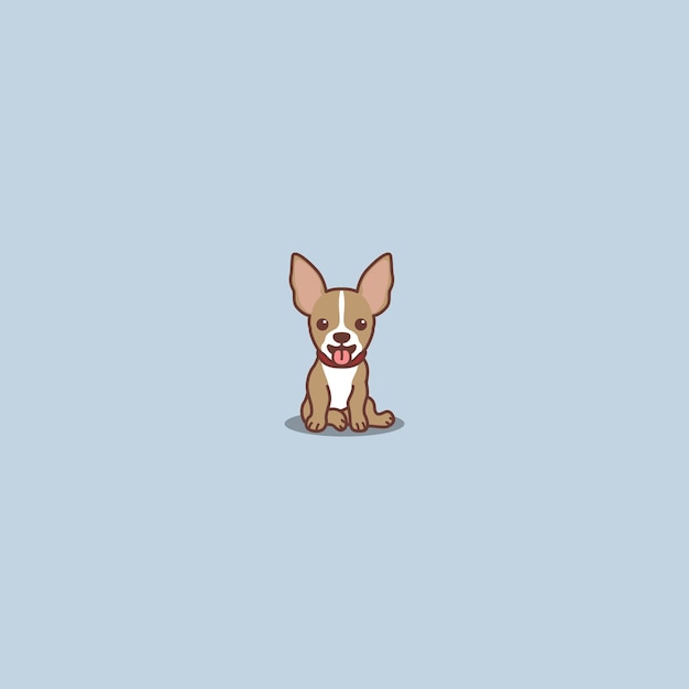 Niedliche chihuahua-welpen-cartoon-vektorillustration