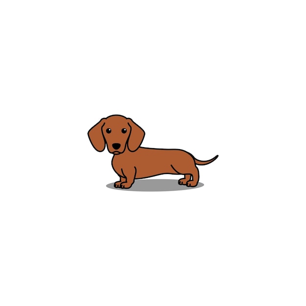 Niedliche dackel hund rote farbe cartoon-vektor-illustration