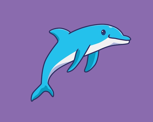 Niedliche delphin-springende cartoon-illustration
