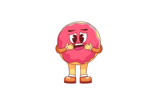 Niedliche donut-charakter-design-illustration