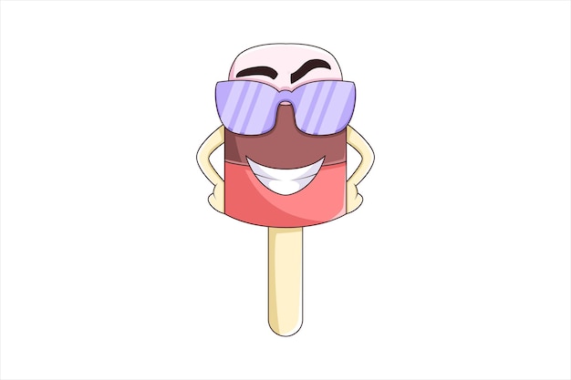 Niedliche Eiscreme-Charakter-Design-Illustration