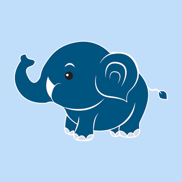 Niedliche Elefant-Charakter-Design-Illustration