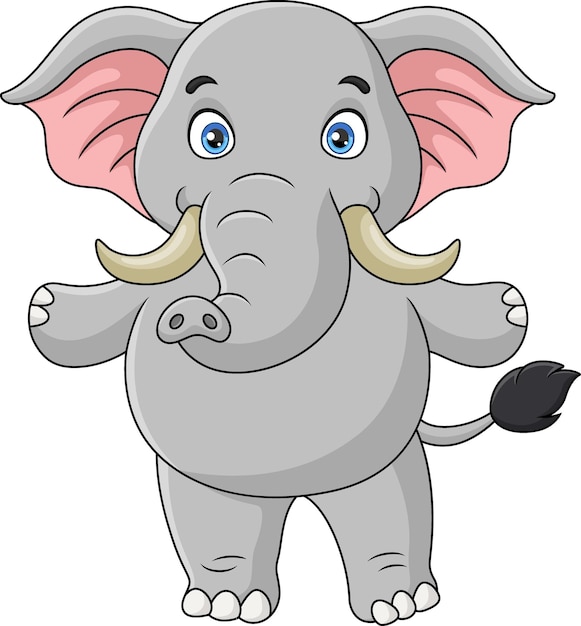 Vektor niedliche elefanten-cartoon-tanzpose