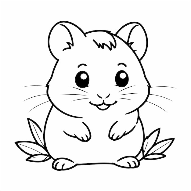 Niedliche hamster-malseite für kinder