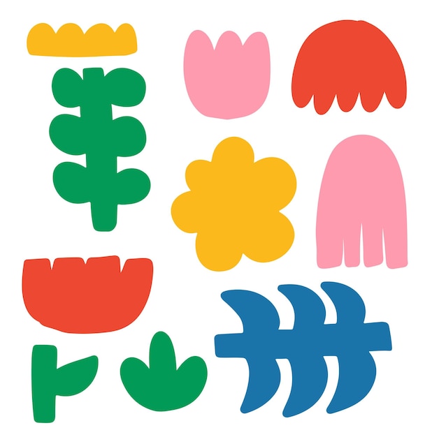 Niedliche Hand zeichnen Blume organische Formen Muster