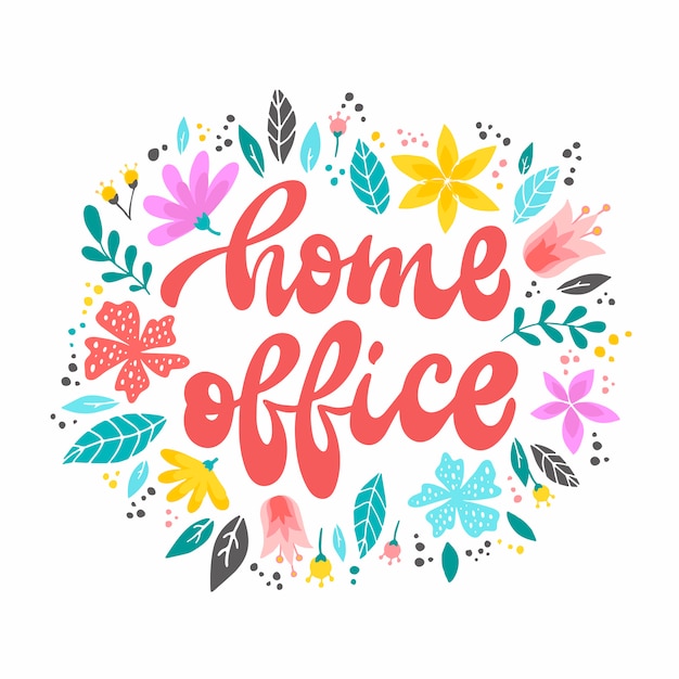 Niedliche handbeschriftung zitat 'home office'