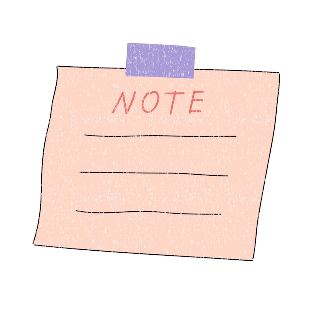 Niedliche handgezeichnete Memo-Vorlage Notizen-Aufkleber für Tagebuch oder Büro