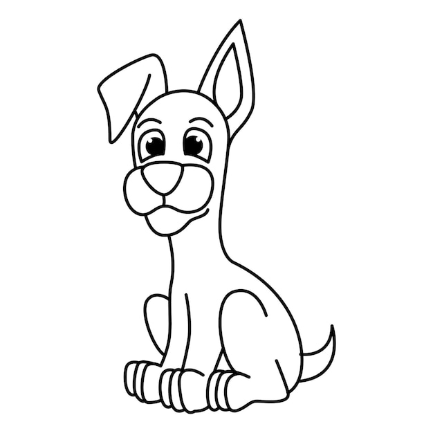 Niedliche Hundezeichentrickfiguren Vektorillustration Für Kinder Malbuch