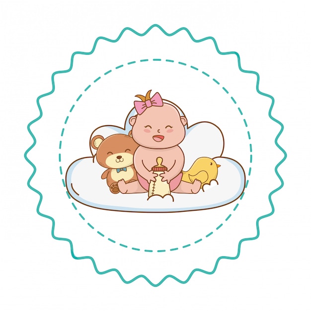 Niedliche illustration der babyparty