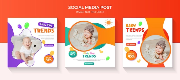 Niedliche Kindermode-Verkaufs-Social-Media-Anzeigen Baby-Post, Baby-Verkauf, großer Mode-Verkauf, Baby-Mode-Anzeigen