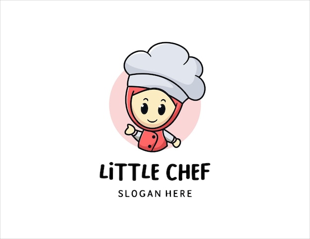 Niedliche kleine kochfrauen-logo-vorlage