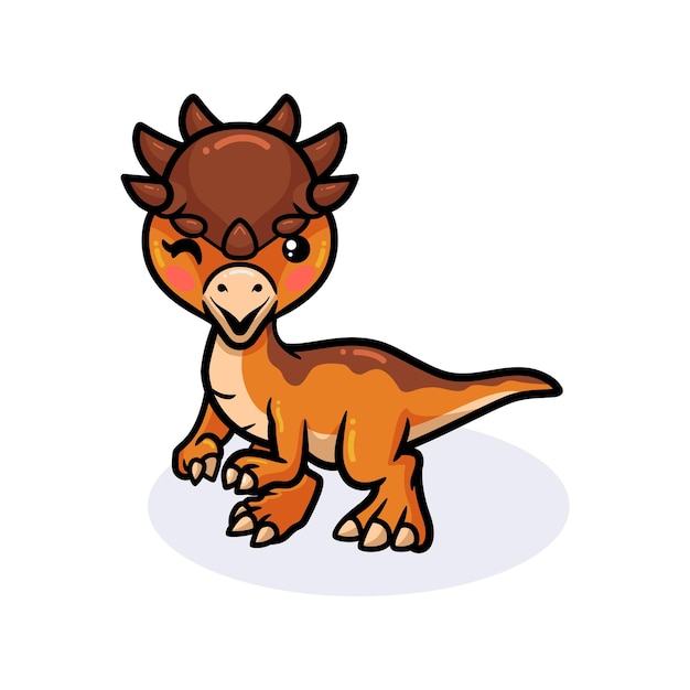 Niedliche kleine pachycephalosaurus-dinosaurier-karikatur