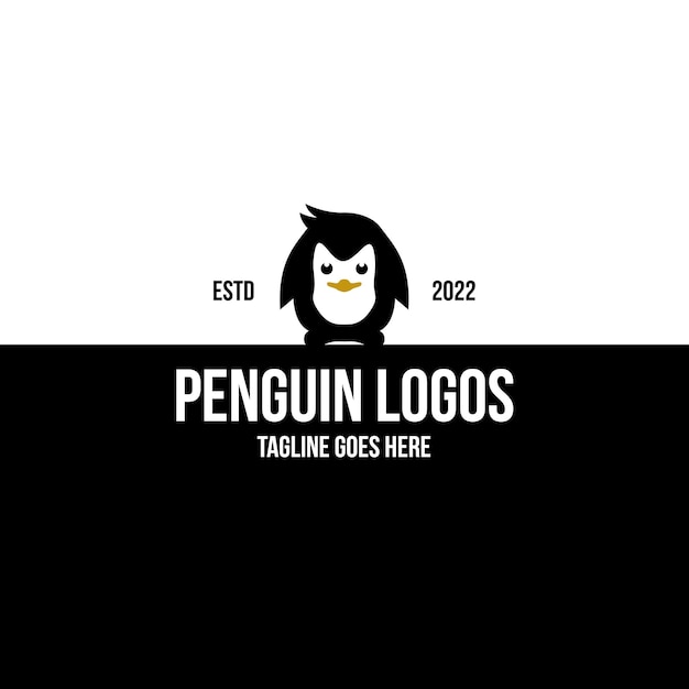 Niedliche kleine Pinguin-Cartoon-Logo-Design-Inspiration