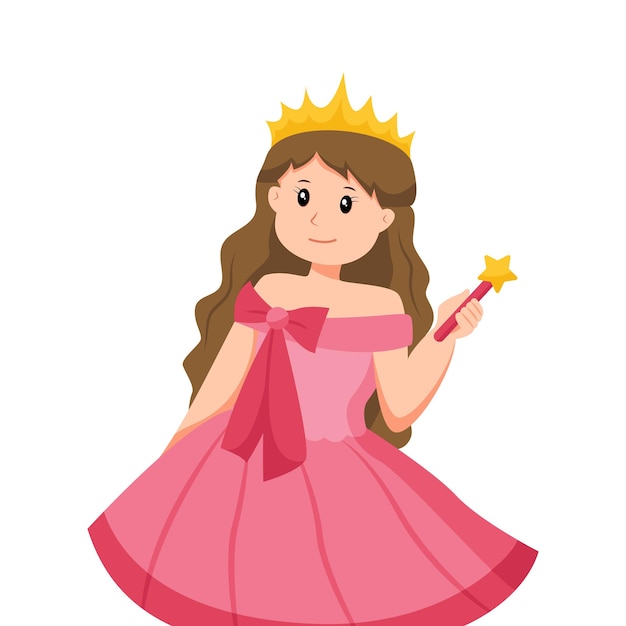 Niedliche kleine prinzessin character design illustration