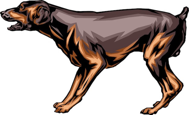 Vektor niedliche montenegrinische mountain hound dog cartoon handgezeichnete haustiere comic-vektor-illustration