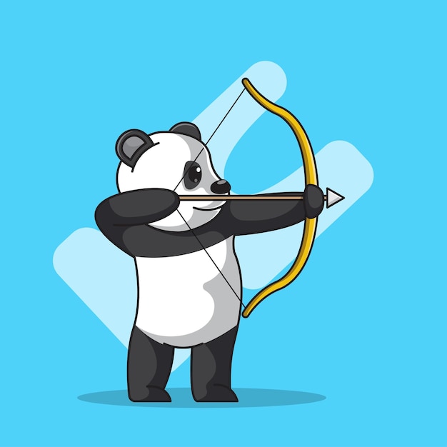 Niedliche panda bowman-illustration