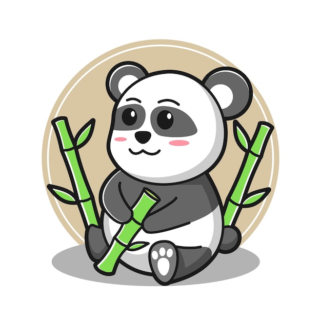 Niedliche Panda Cartoon-Vektor-Illustration