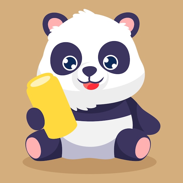 Niedliche Panda-Charakter-Design-Illustration