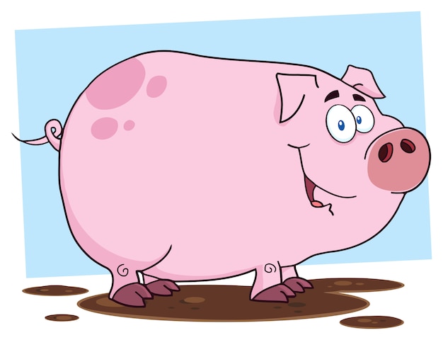 Niedliche Schwein-Cartoon-Figur