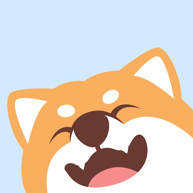 Niedliche shiba inu hundegesichtsvektorillustration