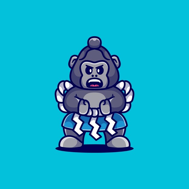 Vektor niedliche sumo-gorilla-illustration