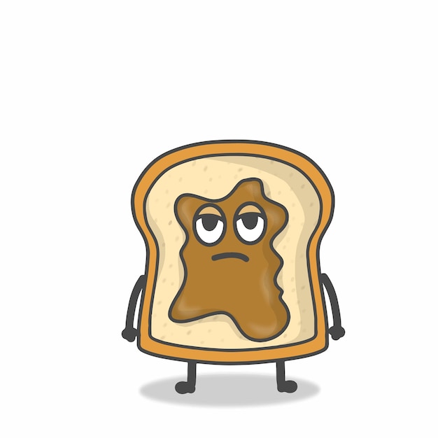 Vektor niedliche toastcharaktervektor-designschablonenillustration