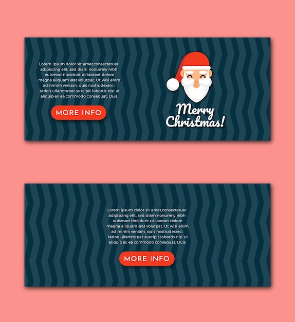 Niedliche Weihnachtsmann-Frohe-Weihnachten-Banner-Set-Design-Vorlage