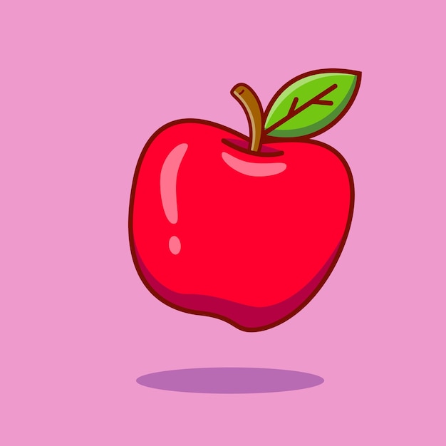 Niedlichen Cartoon-Apfel Vektor-Illustration von Obst Gesunde Ernährung