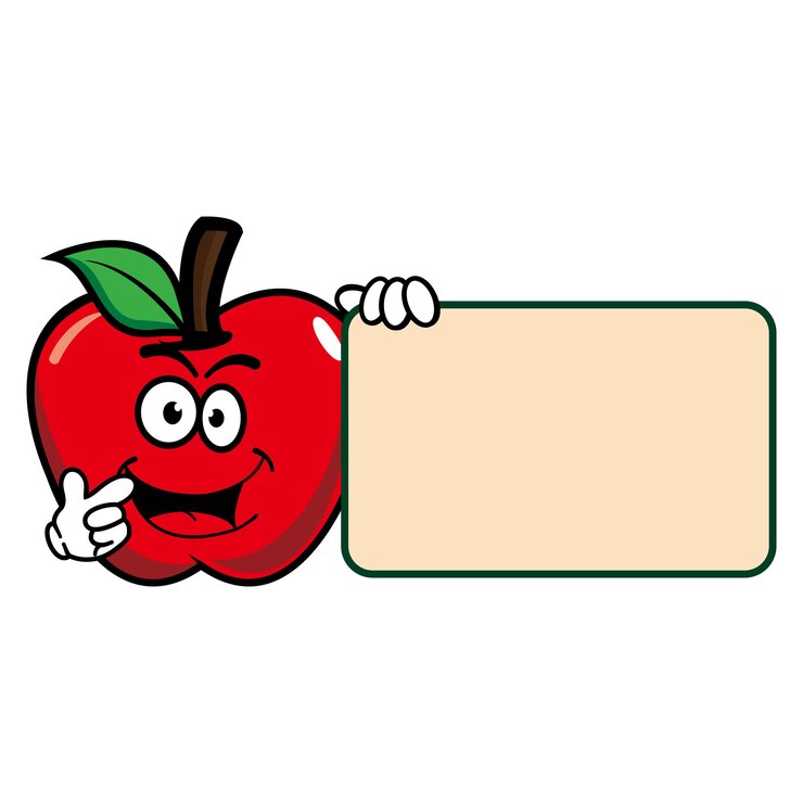 Vektor niedlicher apfel-maskottchen-design-charakter isoliert auf weißem hintergrund