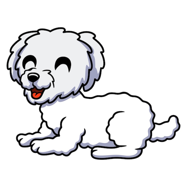 Niedlicher bichon-frise-cartoon zur festlegung