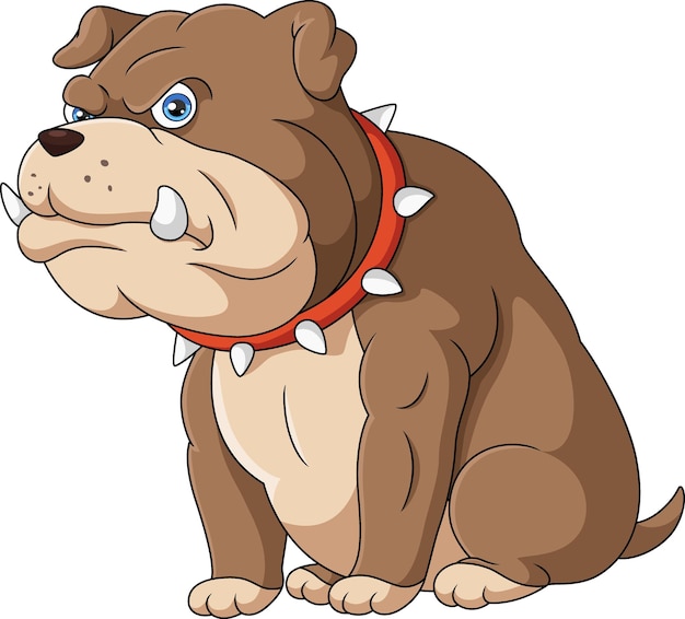 Niedlicher Bulldoggen-Cartoon auf weißem Hintergrund