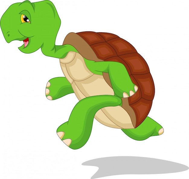 Niedlicher cartoon der grünen schildkröte