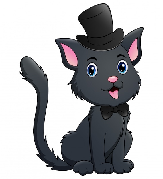 Niedlicher cartoon der schwarzen katze