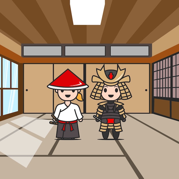 Niedlicher Charakter Samurai, Attentäter