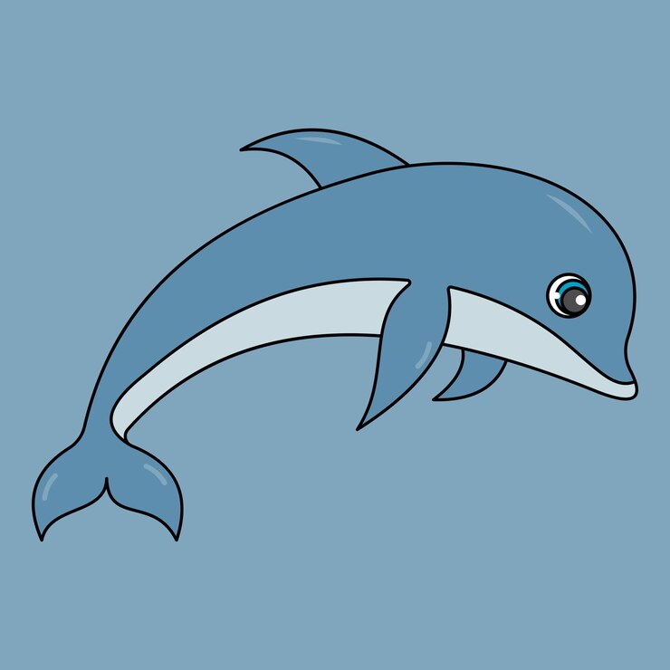 Vektor niedlicher delphin