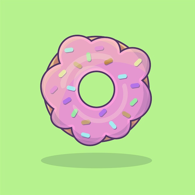 Niedlicher Donut Vektor buntes Symbol rosa Donut isoliert