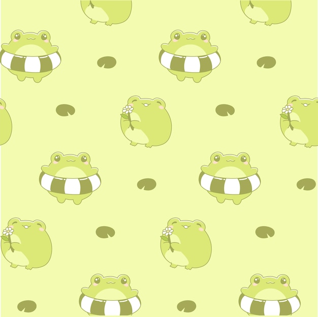 Niedlicher Frosch mit nahtlosem Hintergrundmuster
