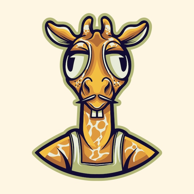 Niedlicher giraffen-tiercharakter-vektor