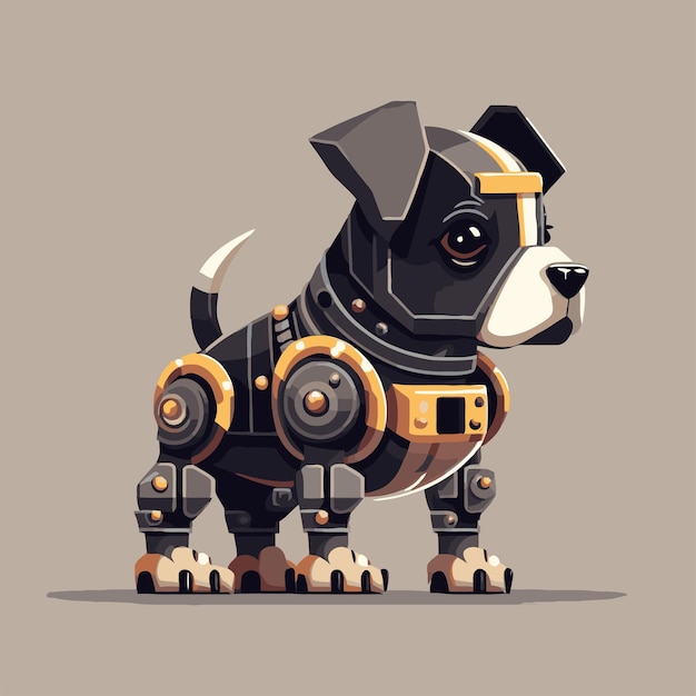 Vektor niedlicher hund roboter maschinencharakter logo maskottchen vektor