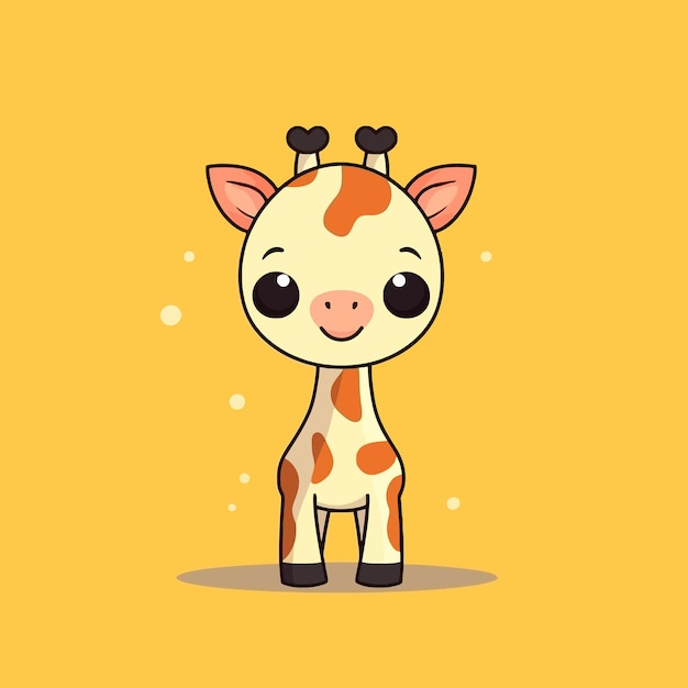 Niedlicher Kawaii-Giraffe-Chibi-Maskottchen-Vektor-Cartoon-Stil