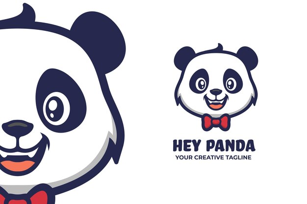 Niedlicher panda-maskottchen-logo-charakter