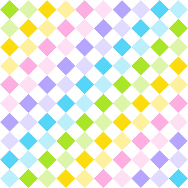 Niedlicher pastellregenbogen-diamant-quadrat-abstrakte form-diagonales element-gingham-kariertes tartan-plaid bg