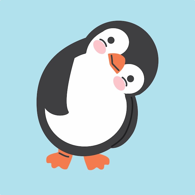 Niedlicher pinguin im flachen design