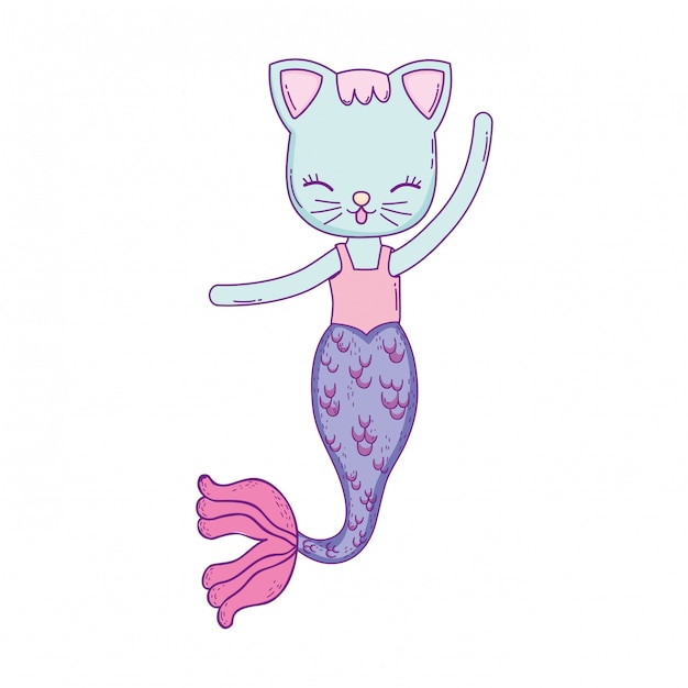 Niedlicher purrmaid-märchencharakter