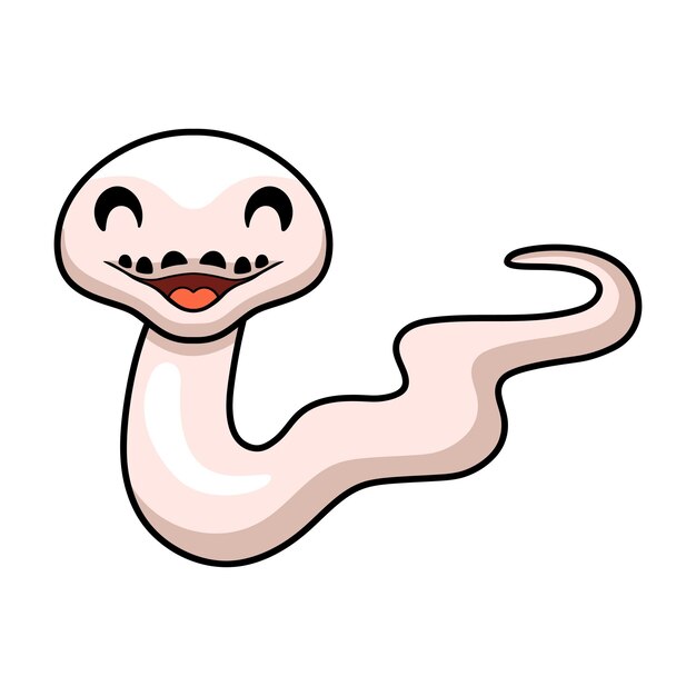 Niedlicher schwarzäugiger leukistischer Reticulatus-Python-Cartoon