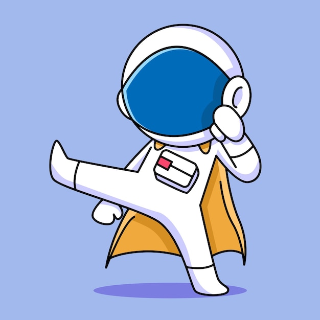 Niedliches astronauten-superhelden-cartoon-design