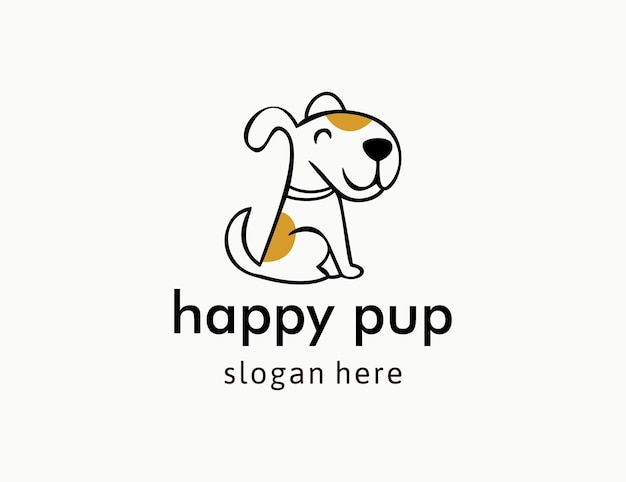 Niedliches cartoon-hund-logo-design