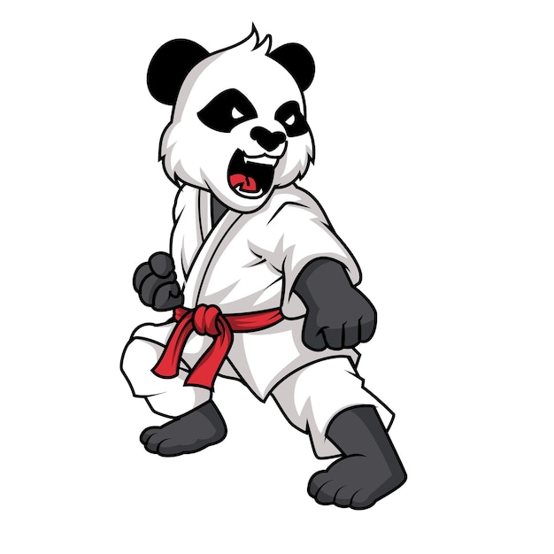 Niedliches cartoon-karate-panda-design