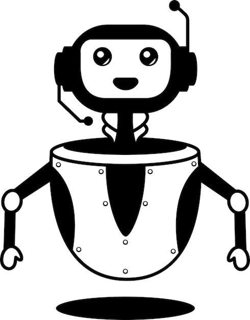 Niedliches chatbot wearing headphone-konzept aktives emoji-vektor-icon-design chatterbot-symbol online-chat