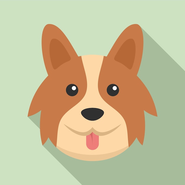 Niedliches Corgi-Hundesymbol Flache Illustration des niedlichen Corgi-Hundevektorsymbols für Webdesign